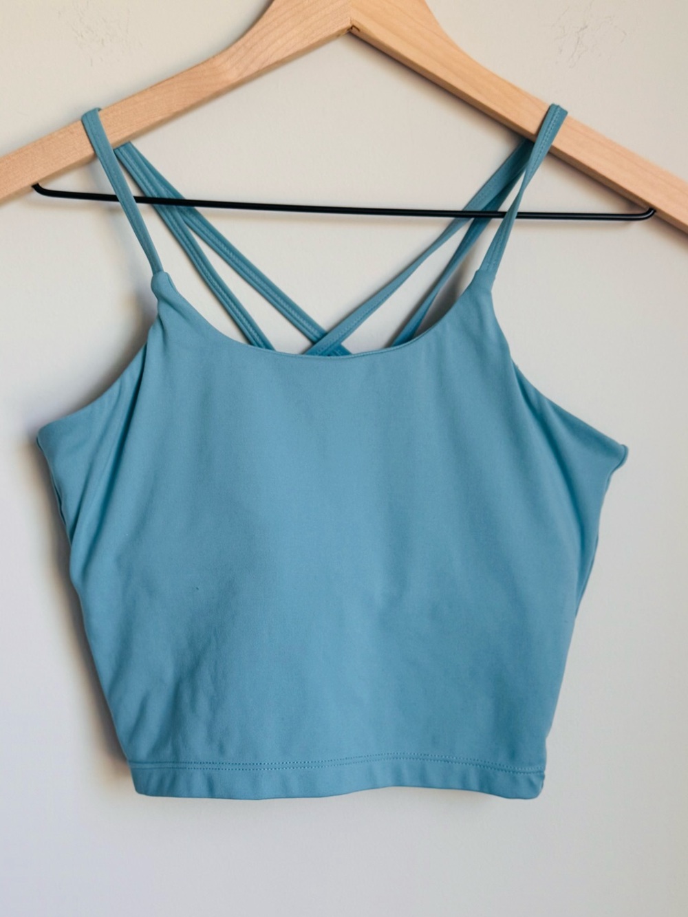 Blogilates Strappy Cropped Tank Top Teal Blue Size XS